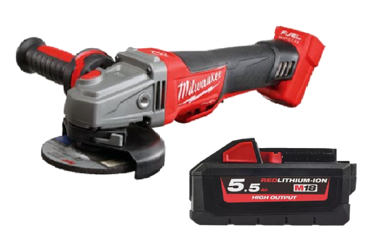 864837-1 Angle slip Milwaukee M18 CAG125X incl 1 pc battery Milwaukee HB5.5