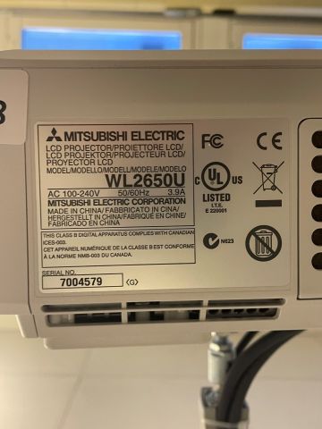 828938-3 Projektor med duk för demontering Mitsubishi WL2650U