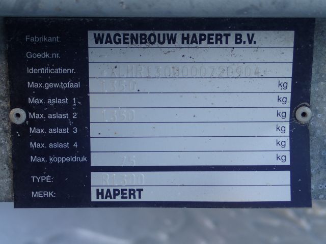 861417-47 Trailer HAPERT R13, 2010 with special cover. (Repair item)