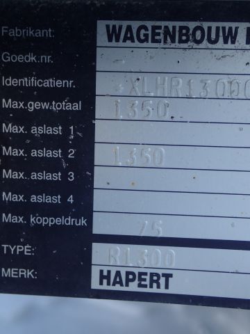 861417-48 Trailer HAPERT R13, 2010 with special cover. (Repair item)