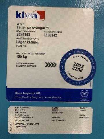 866406-7 Traverse crane PMH / Wall swivel crane