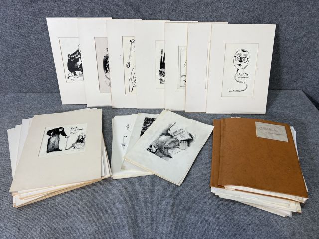 804242-1 Illustrations, political satire, Folke Johansson, 80+ pcs