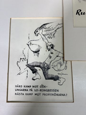 804242-3 Illustrations, political satire, Folke Johansson, 80+ pcs