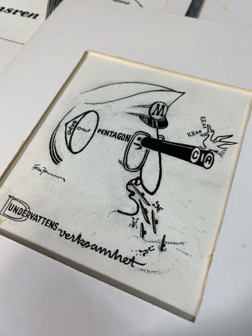 804242-4 Illustrations, political satire, Folke Johansson, 80+ pcs