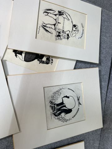 804242-7 Illustrations, political satire, Folke Johansson, 80+ pcs