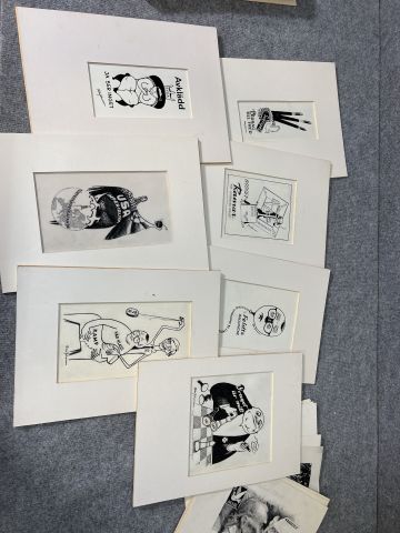 804242-8 Illustrations, political satire, Folke Johansson, 80+ pcs