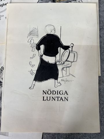 804242-13 Illustrations, political satire, Folke Johansson, 80+ pcs