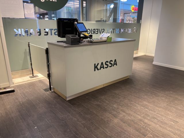867639-1 Checkout counter 180 cm with revolving doors