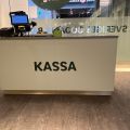 867639-2 Checkout counter 180 cm with revolving doors