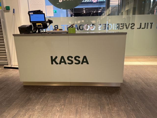 867639-2 Checkout counter 180 cm with revolving doors