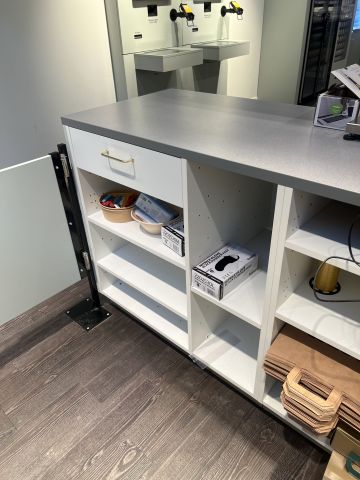 867639-6 Checkout counter 180 cm with revolving doors