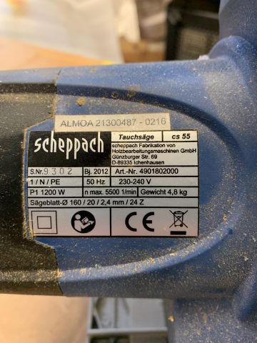 809436-5 Chainsaw Scheppach CS55 with two rails