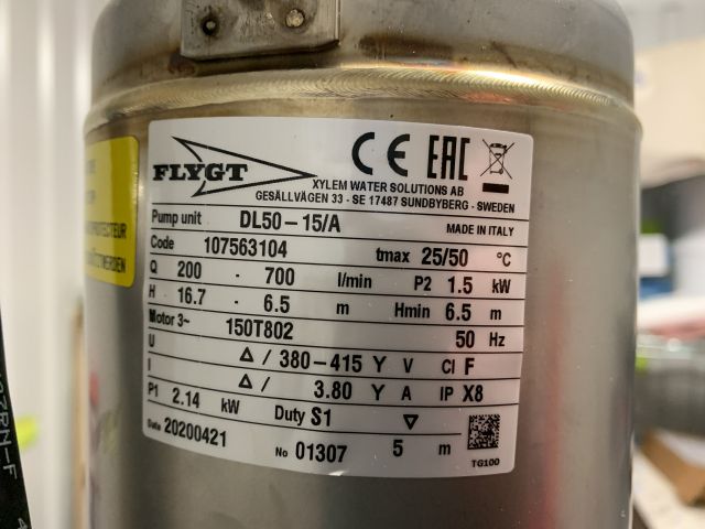 809433-2 Submersible drainage sump pump Flygt DL50-15 / A (new)