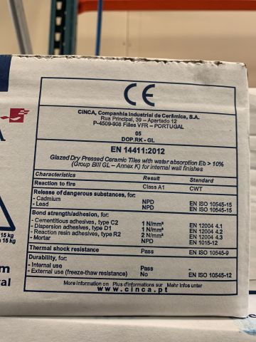 872506-6 Tiles from Cinca, M15x15, Tot about 54m2
