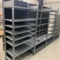 873918-1 Sheet metal shelves, 9 sections and 2 sheet metal cabinets
