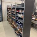 873918-3 Sheet metal shelves, 9 sections and 2 sheet metal cabinets