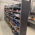 873918-4 Sheet metal shelves, 9 sections and 2 sheet metal cabinets