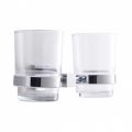 874857-1 Toothbrush glass double with chrome holder - SW1331