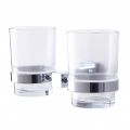 874857-4 Toothbrush glass double with chrome holder - SW1331