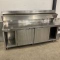836745-1 Stainless steel bench with gutter and cabinet