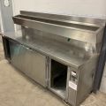 836745-2 Stainless steel bench with gutter and cabinet