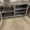 836745-4 Stainless steel bench with gutter and cabinet