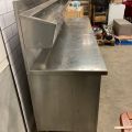 836745-6 Stainless steel bench with gutter and cabinet