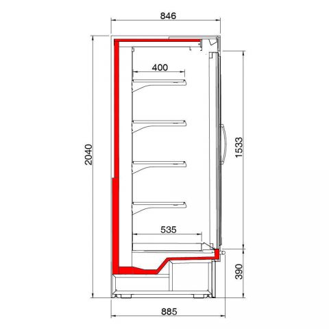 867637-3 Beverage refrigerator, Wica / Arneg, Brioni 2, - (Plug-in) H200, Door 260