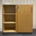 875519-2 2 storage cabinets with sliding doors. EFG.