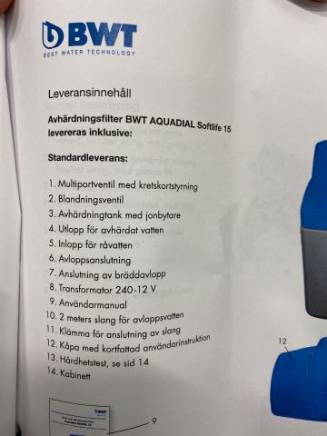 876744-6 Aquadial Softlife 15 Soft water filter