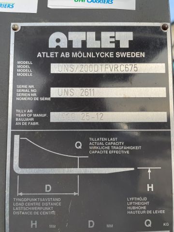 872791-21 Reach truck with charger Atlet UNS / 200DTFVRC675 (10692H)
