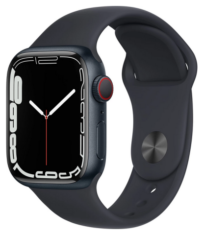 878105-1 Apple Watch Series 7 GPS, 41mm Midnight Aluminium Case with Midnight Sport Band