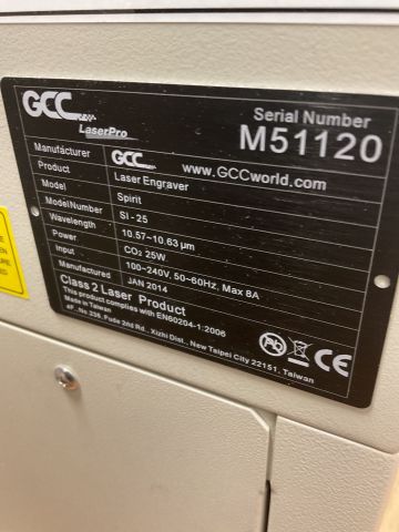 836781-8 Laser engraving machine GCC Laser pro