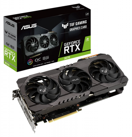 878205-1 Graphics Card ASUS Geforce RTX 3070 TUF Gaming OC V2 (LHR) 8GB