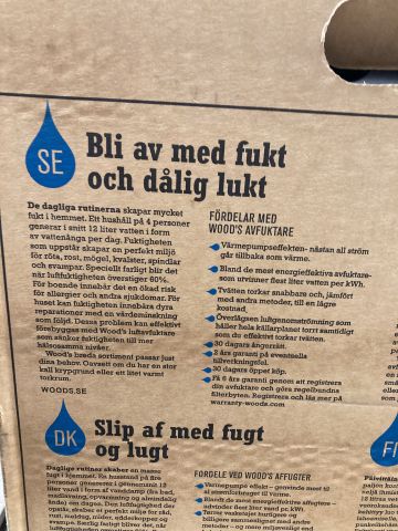 877838-4 Luftavfuktare Woods SW42FW inkl extra filter