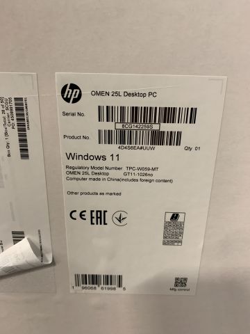 879085-3 Gaming computer with AMD Ryzen 5 & RTX 3060 Ti HP Omen GT11-1026no