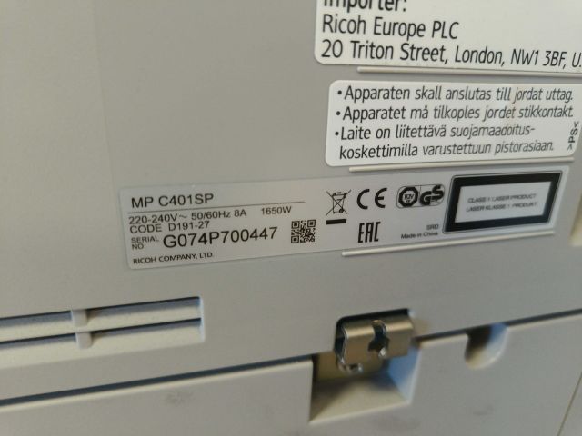 826285-12 Printer Ricoh MP C401