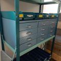 826297-12 Sheet metal shelf with drawer system