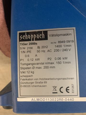 876611-3 Wet sander Scheppach Tiger 2000s