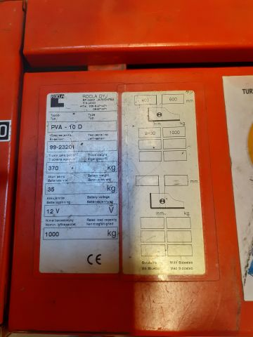 888440-2 Rocla PVA 10 D pinoamisvaunu (akku rikki)