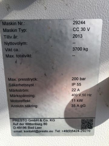 824426-3 Duct press compactor Presto CC30V