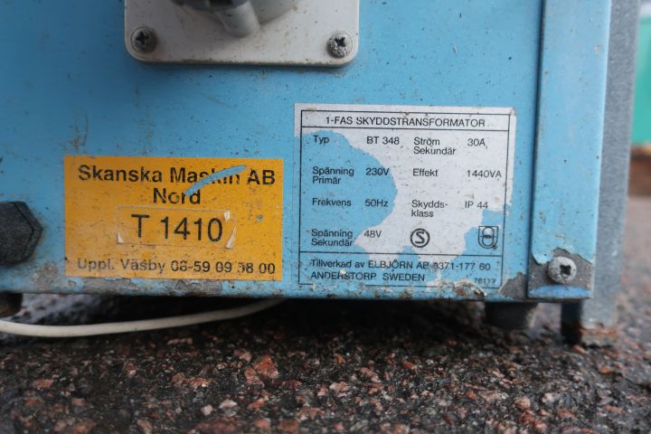 890771-4 Belysningstransformator, El-björn BT 348, 1,44KVA