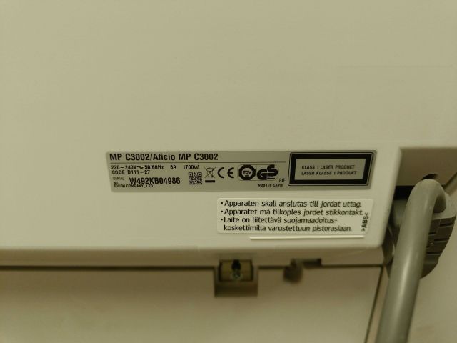 826393-18 Multifunction Printer Ricoh MP C3002