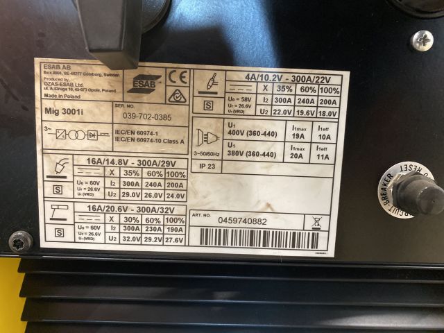 878947-15 Migsvets ESAB Mig 3001i