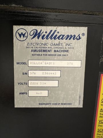 895139-7 Pinball Rollergames -1990