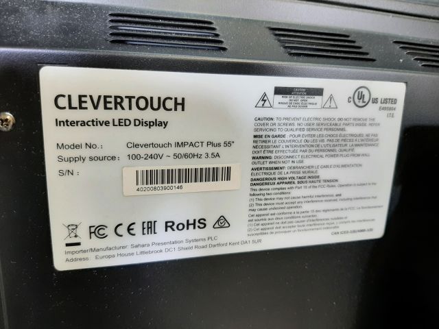 805083-8 Clevertouch UX Pro 55 "with stand