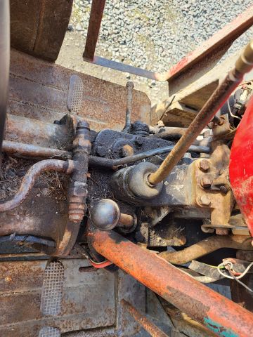 896340-32 Massey Ferguson 35 Tractor with front loader and spring harrow