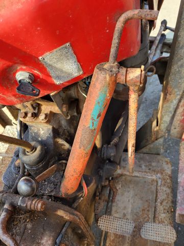 896340-33 Massey Ferguson 35 Tractor with front loader and spring harrow