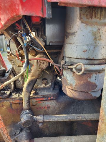 896340-34 Massey Ferguson 35 Tractor with front loader and spring harrow