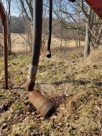 896340-45 Massey Ferguson 35 Tractor with front loader and spring harrow